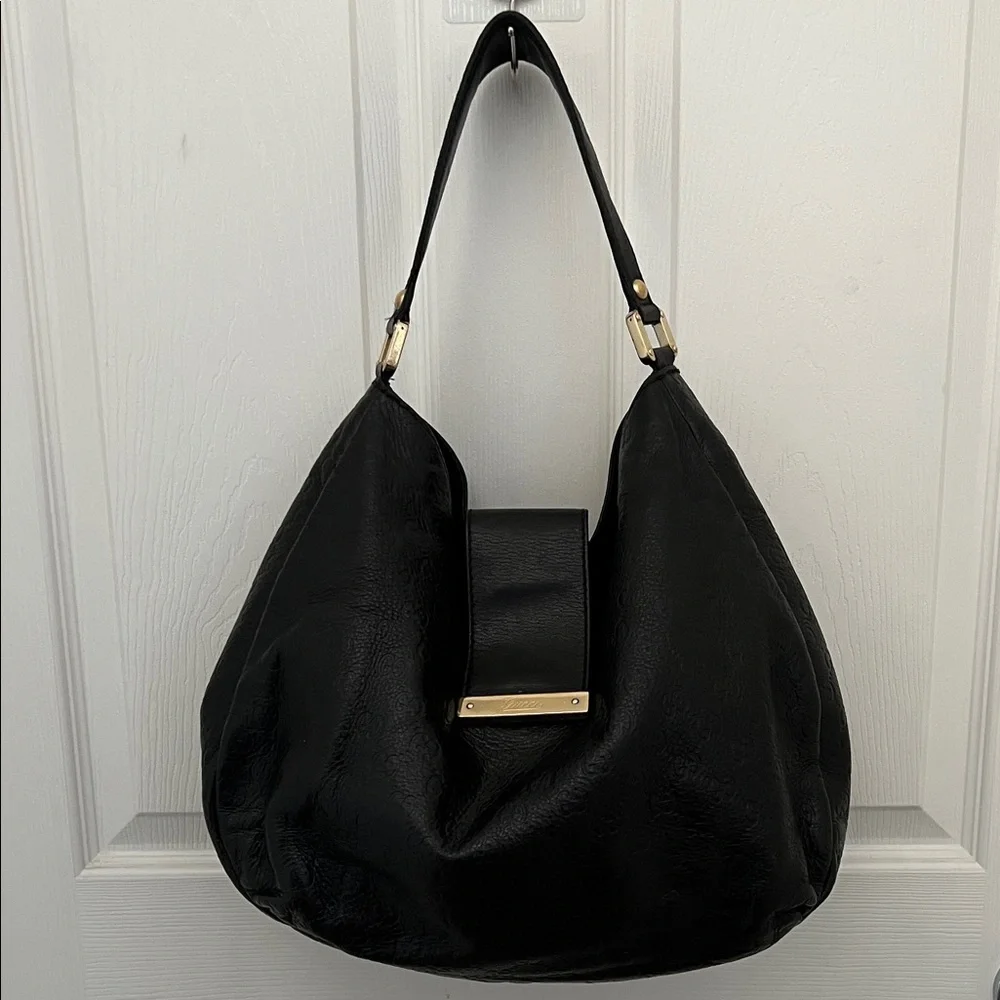 💎AUTHENTIC GUCCI GUCCISSIMA LARGE BLACK LEATHER BAG WITH GOLD HARDWARE💎 - Picture 4 of 14